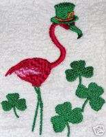 Pink Flamingo Towel, Irish St. Patricks Day towel  