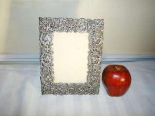 Ornate Victorian Metal 4x6 Picture Frame Early 1900s  