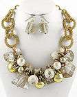 VICTORIAN STEAMPUNK Chunky STATEMENT SHELL Necklace Set  