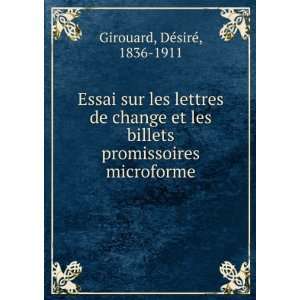   promissoires microforme DÃ©sirÃ©, 1836 1911 Girouard Books