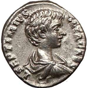 GETA as Caesar Rare 198AD Silver Ancient Roman Coin FELICITAS GOOD 