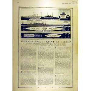  1917 American Battleship Diagram Russian Petrograd Ww1 