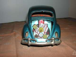 Vintage Bandai Japan Battery Operated Toy Tin Volkswagen Beetle Bug 