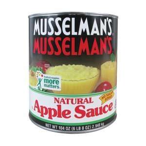 Musselmans Natural Unsweetened Apple Sauce 6   #10 Cans / CS