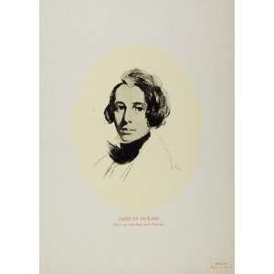  Original 1900 Charles Dickens Portrait Drawing Print 