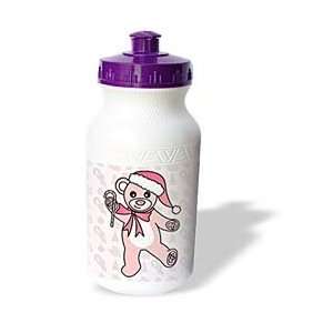   Dancing Pink Teddy Bear with Santa hat   Water Bottles 