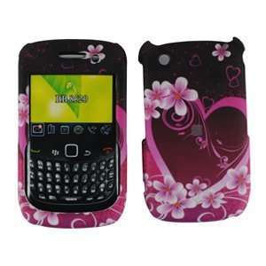  Pink with Purple Heart Flower Rubber Texture Blackberry 