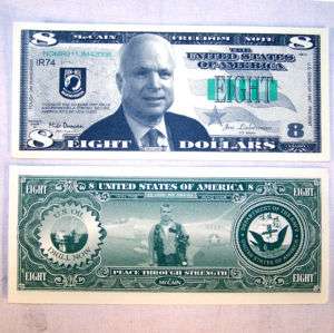 50 McCAIN FAKE DOLLAR BILLS republican funny money joke  