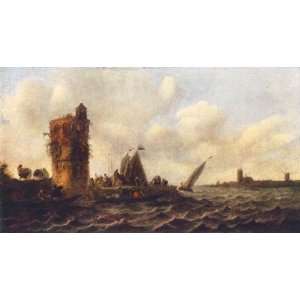 FRAMED oil paintings   Jan van Goyen   24 x 14 inches   A View on the 