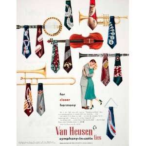 1950 Ad Symphony Satin Ties Van Heusen Phillips Jones Instruments 