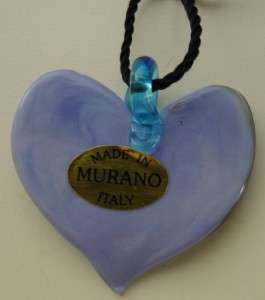 Genuine Venetian MURANO GLASS Heart Pendant from Italy  