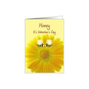  Valentines Day Humor with bees and a yellow daisy Card 