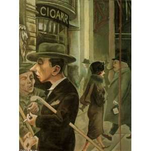 Hand Made Oil Reproduction   George Grosz   24 x 32 inches   Street 