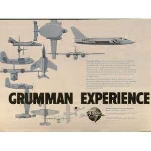 1961 USAF Ad Grumman Aircraft Engineering Experience 2 pg Original Air 