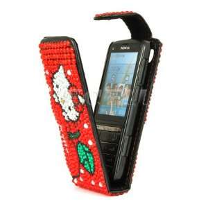  Ecell   RED HELLO KITTY LEATHER BLING FLIP CASE FOR NOKIA 
