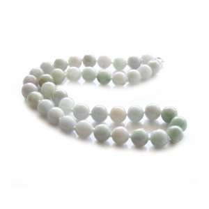   Untreated Natural A Grade Burmese Jadeite Old Jade 13mm Beads Necklace