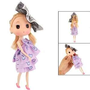   Purple Dress Gold Tone Hair Plastic Doll Hang Adorn