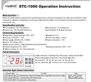 110V 120V temperature controller STC 1000 with sensor  