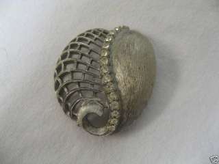 Older Brushed Silvertone & Rhinestone ULTRA Marked PIN  