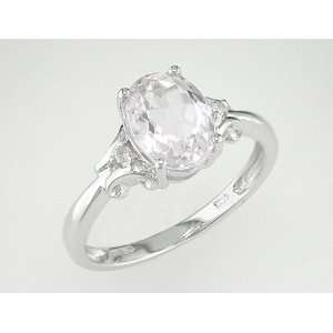   CT TGW Kunzite 0.03 CT TDW Diamond Fashion Ring (I J, I2 I3) Jewelry