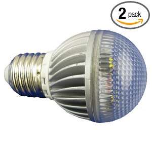    Dimmable High Power 50mm Round 3 LED Bulb, 4 Watt Cool White, 2 Pack