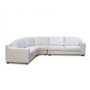 Diamond Sofa Armless White Leather Tufted Seat Corner Wedge  