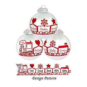  Personalized Red Train Ornament