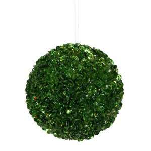  4.3 Green Sequin Ball Ornament w/ String