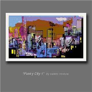  Funky City By Valerio Ventura   Unframed Print