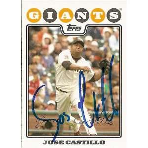  Jose Castillo Signed San Francisco Giants 08 Topps Card 