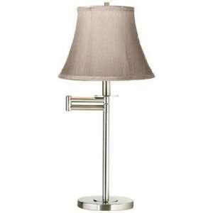   Silk Dove Grey Brushed Nickel Swing Arm Desk Lamp