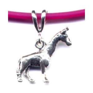  16 Fuschia Giraffe Necklace Sterling Silver Jewelry
