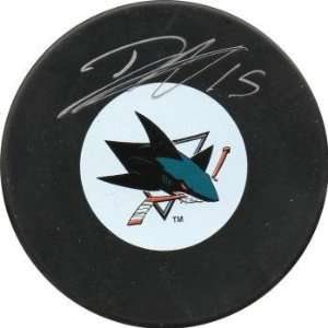  Dany Heatley Autographed Puck   Autographed NHL Pucks 