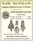 Antique 1900s Doll Clothes Pattern for 14 Dolls  