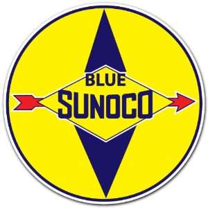 Sunoco Blu Gas Gasoline Station Vintage Car Bumper Sticker Decal 4x4