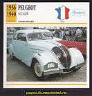1936 1940 PEUGEOT 402 / 402B Car FRENCH SPEC PHOTO CARD
