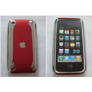 Apple iPhone Dual 2 Tone Chrome / Red Hard Back Case Cover 3G 3GS, Two 