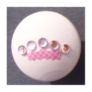  Light Pink Princess Crown/Tiara Cabinet Drawer Pull Knob w 