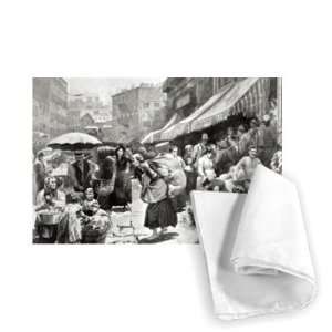 Mulberry Bend Italian Colony in New York,   Tea Towel 100% Cotton 