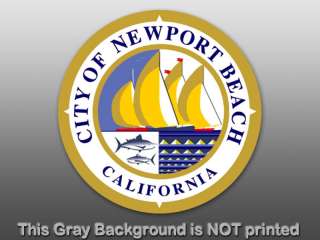 Round Newport Beach City Seal Sticker  decal California  