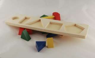 Wooden Puzzles Geometry Blocks Learn Shapes & Numbers While Playing 