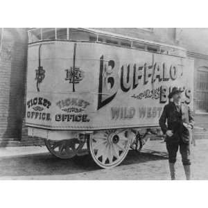   1896 Buffalo Bill in front of wagon for Wild West Show