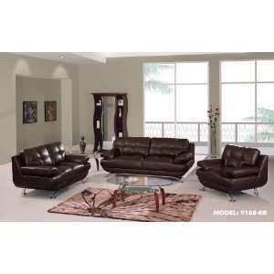  Global Furniture GL 9108 BR Modern Brown Leather Living 