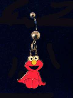 Red Tickle me Elmo belly ring 1 charm 316L  