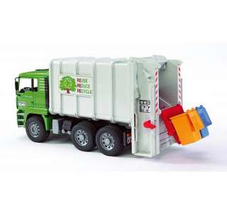 Bruder Toys MAN Rear Loading Garbage Truck Green NEW 02764 Kids Toy 