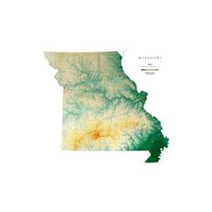  Missouri Topographic Wall Map by Raven Maps, Laminated 