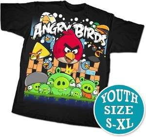 ANGRY BIRDS ANGRY ATTACK YOUTH T SHIRT LICENSED TEE  