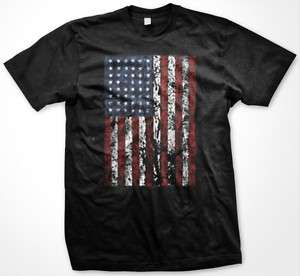 Faded American Flag USA Pride Nationality Mens T Shirt  