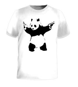 Panda Bear with Guns Animal Kill Cool Funny Tee T Shirt  