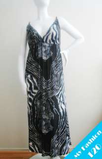 NEW Women Animal Prints Long Maxi Dress Gray Plus Size 1X 16, 2X 18/20 